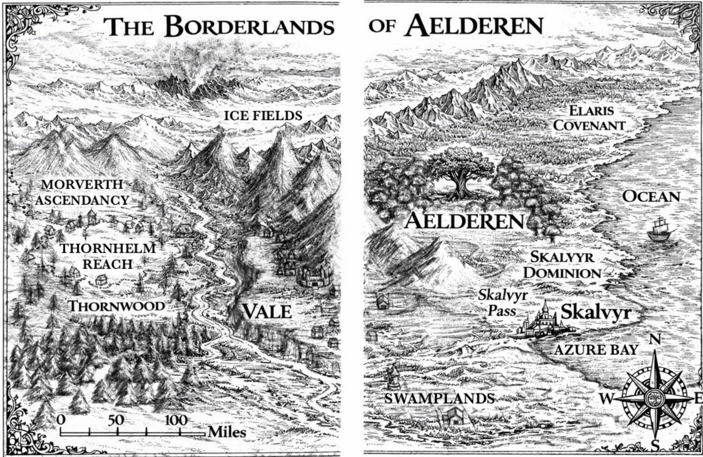 Map of the Borderlands of Aelderen